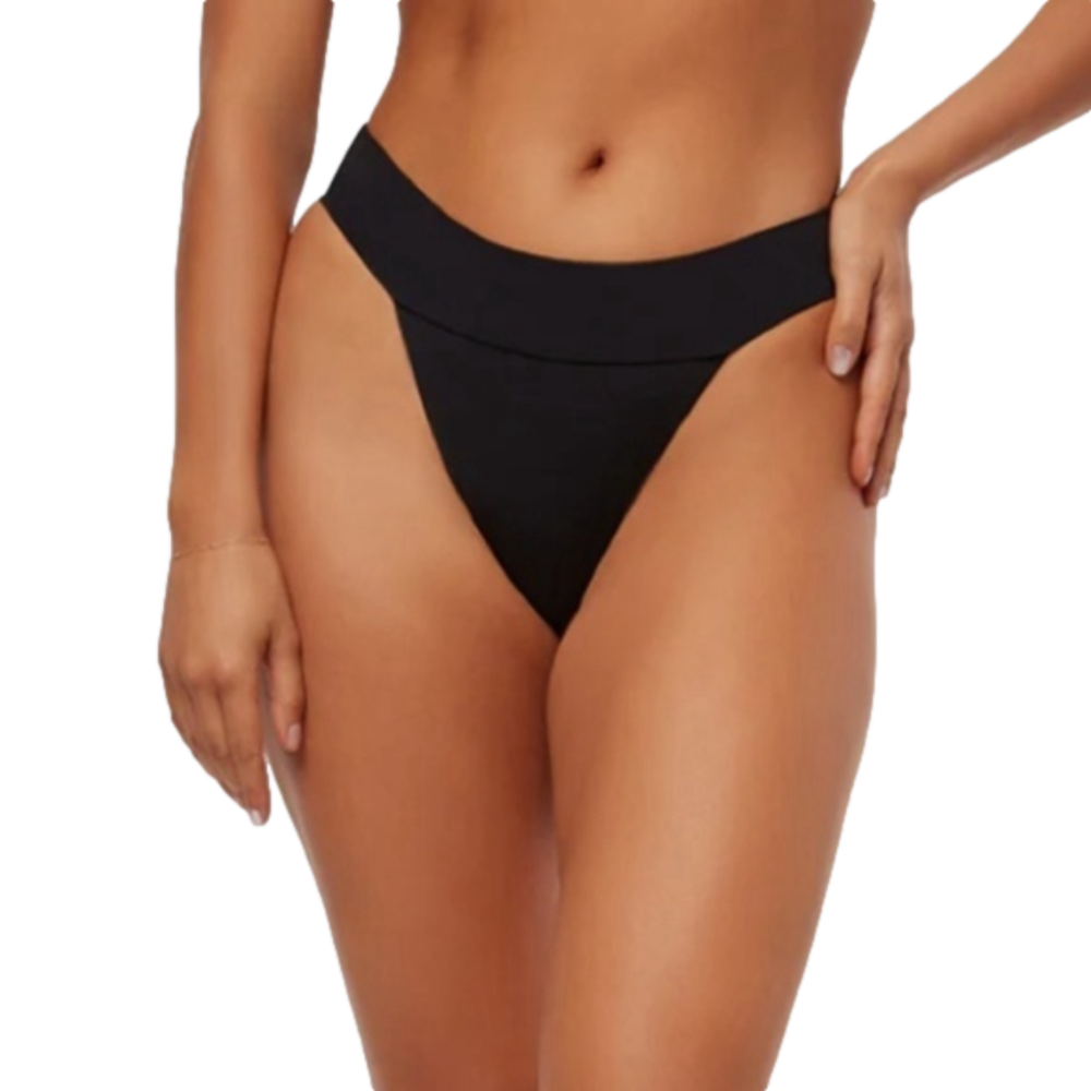 NWT Revolve Anthropologie WEWOREWHAT BLACK CHEEKY HIGH LEG BIKINI SWIM BOTTOM - Picture 2 of 10
